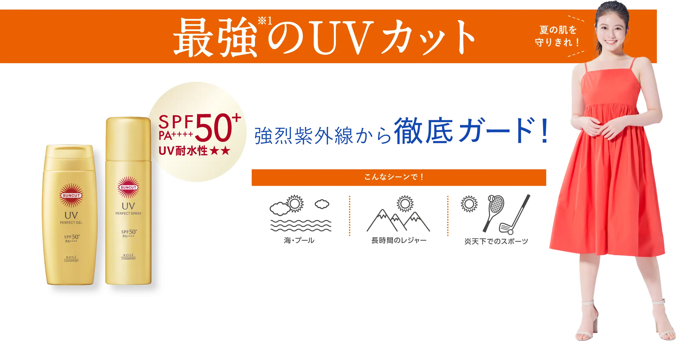 最強のUVカット SPF50+ PA++++