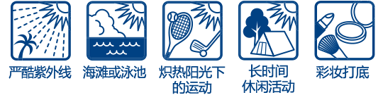 過酷な紫外線,海・プールに,炎天下でのスポーツ,長時間のレジャー,化粧下地