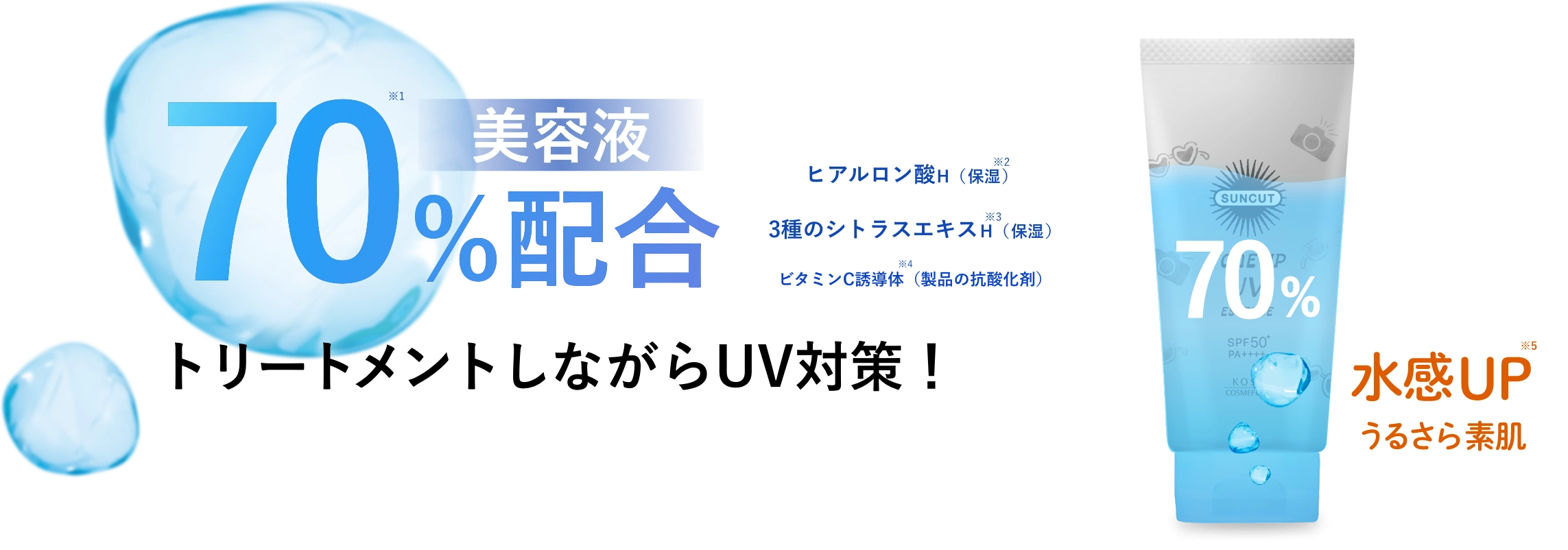 美容液70%配合 トリートメントしながらUV対策！